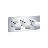 JTP Concealed Shower Valve Chrome JTP HIX 2 Outlet, 3 Handle Horizontal Thermostatic Concealed Shower Valve