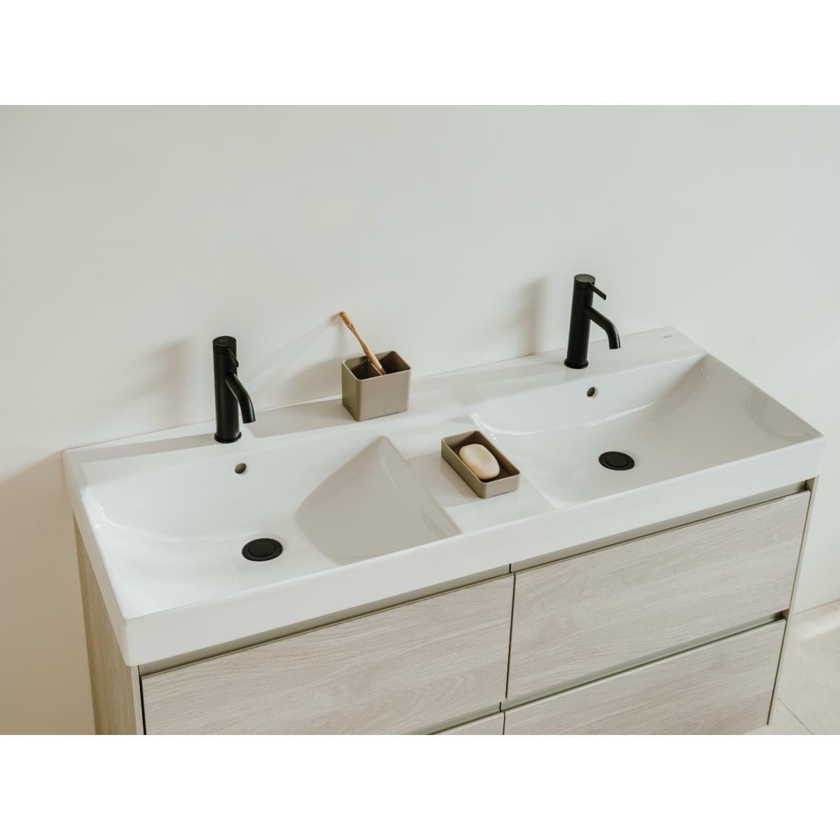 Roca Wall Mounted Vanity Unit Roca Ona 1200mm Wall Mounted Four Drawer Vanity Unit with Double Basin