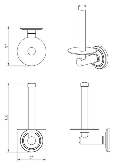 Miller Toilet Roll Holder Miller Oslo Spare Roll Holder in Polished Nickel