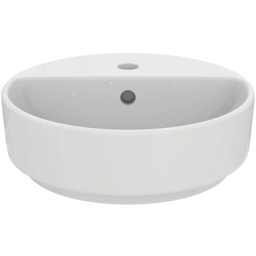 Ideal Standard Countertop Basin Ideal Standard i.life O Round 400mm 1 Tap Hole Countertop Basin in White Gloss