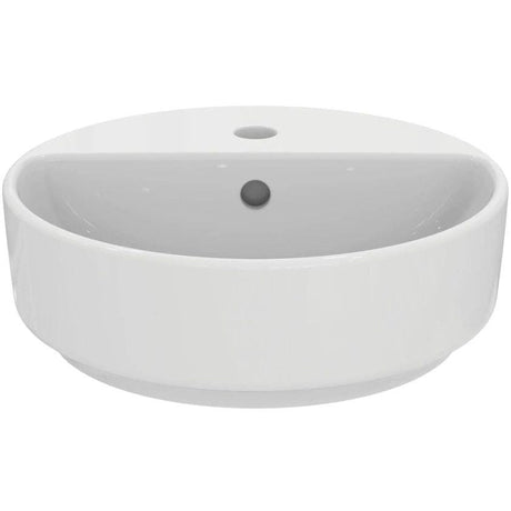 Ideal Standard Countertop Basin Ideal Standard i.life O Round 400mm 1 Tap Hole Countertop Basin in White Gloss