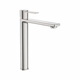 Roca Tall Basin Tap Stainless Steel Roca Targa XL Tall Basin Mixer Tap with Cold Start