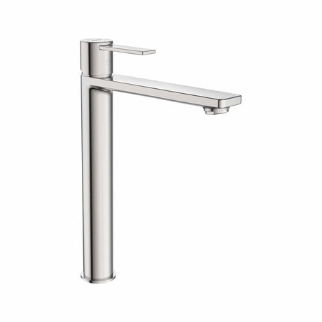 Roca Tall Basin Tap Stainless Steel Roca Targa XL Tall Basin Mixer Tap with Cold Start