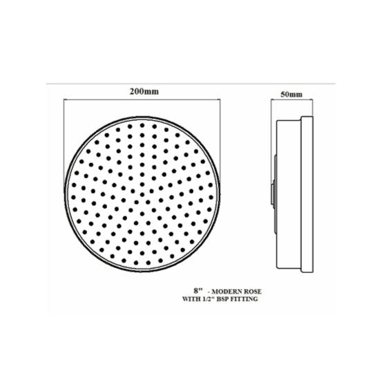 Crosswater Fixed Shower Head Crosswater MPRO Industrial 8" Fixed Round Shower Head in Chrome
