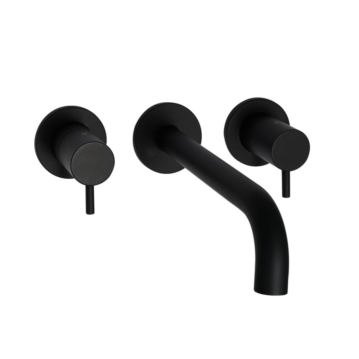 JTP Wall Mounted Basin Tap Matt Black JTP VOS 3 Hole Wall Mounted Basin Mixer Tap