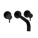 JTP Wall Mounted Basin Tap Matt Black JTP VOS 3 Hole Wall Mounted Basin Mixer Tap