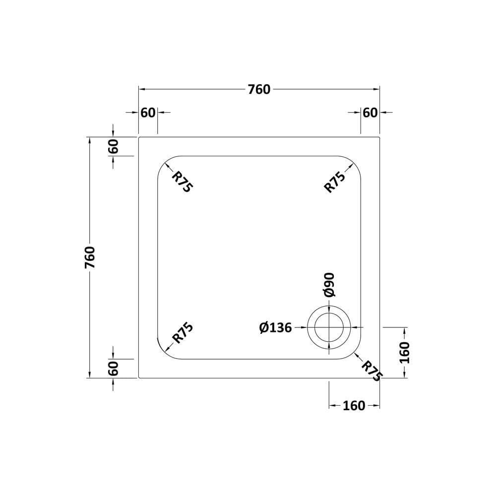 Aquarius Square Shower Tray Aquarius Urbano Square 45mm Stone Resin Shower Tray in Slate Grey