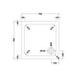 Aquarius Square Shower Tray Aquarius Urbano Square 45mm Stone Resin Shower Tray in Slate Grey