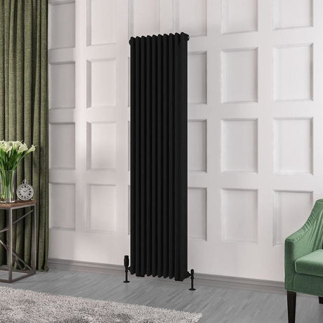 Eastbrook Rivassa Traditional 3 Column Radiator in Matt Black
