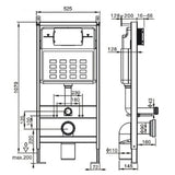 Imex Wall Hung WC Frame Imex Adjustable 1070-1270mm Wall Mounted Frame and Cistern with Stainless Steel Flush Plate