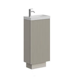 Crosswater Floor Standing Vanity Unit Crosswater Limit 400mm Cloakroom Floor Standing Single Door Vanity Unit in Warm Stone with 1 Tap Hole Basin