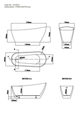 Eastbrook Roll Top and Slipper Freestanding Bath 1525 x 740mm Eastbrook Wickham Freestanding Slipper Bath in Gloss White