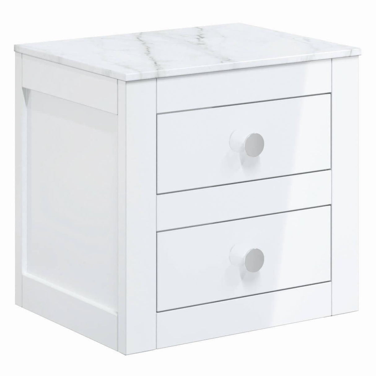 Crosswater Wall Mounted Vanity Unit White Gloss / 495 x 375mm Crosswater Canvass Vanity Unit with White Carrara Marble Effect Worktop