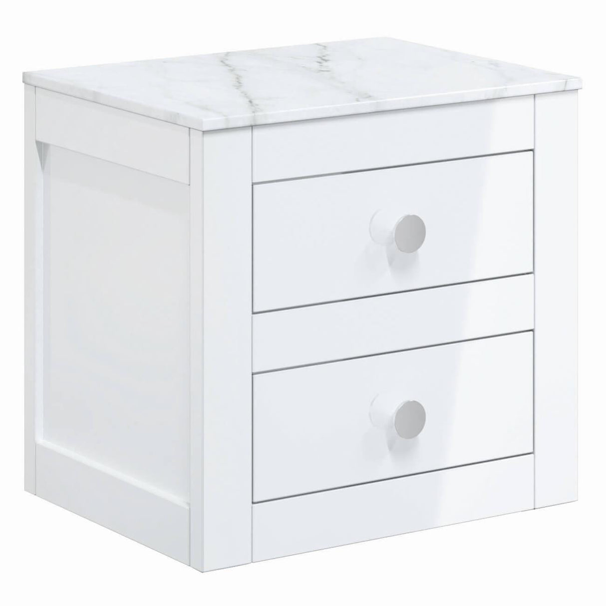 Crosswater Wall Mounted Vanity Unit Crosswater Canvass Vanity Unit with White Carrara Marble Effect Worktop