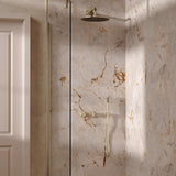 UK Bathroom Store Concealed Shower Set Brushed Brass / Wall Arm / 300mm Crosswater Module Shower Set 1 with Fixed Head and Pencil Handset