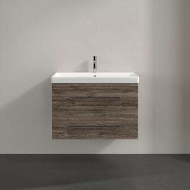 Villeroy & Boch Wall Mounted Vanity Unit Villeroy & Boch Avento Wall Hung Vanity Unit 780mm Two Drawers with Basin