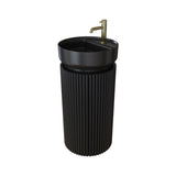 Saneux Oxford 400mm Floor Standing Round Fluted Vanity Unit with Basin