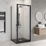 Aquarius Bathrooms Pivot Shower Door Matt Black / 800mm Aquarius Urbano 6mm Pivot Shower Door