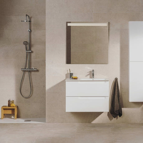 Roca Exposed Shower Set Roca Victoria-T Thermostatic Exposed Shower Set with Adjustable Rail and Single Function Handset