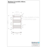 Eastbrook Wendover Curved Vertical Heated Towel Rail in Chrome