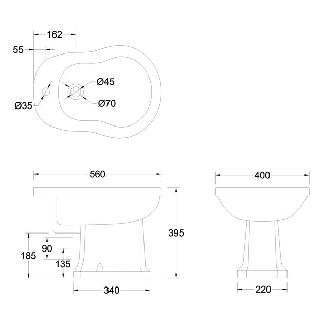Burlington Bidet Burlington Traditional Bidet in White