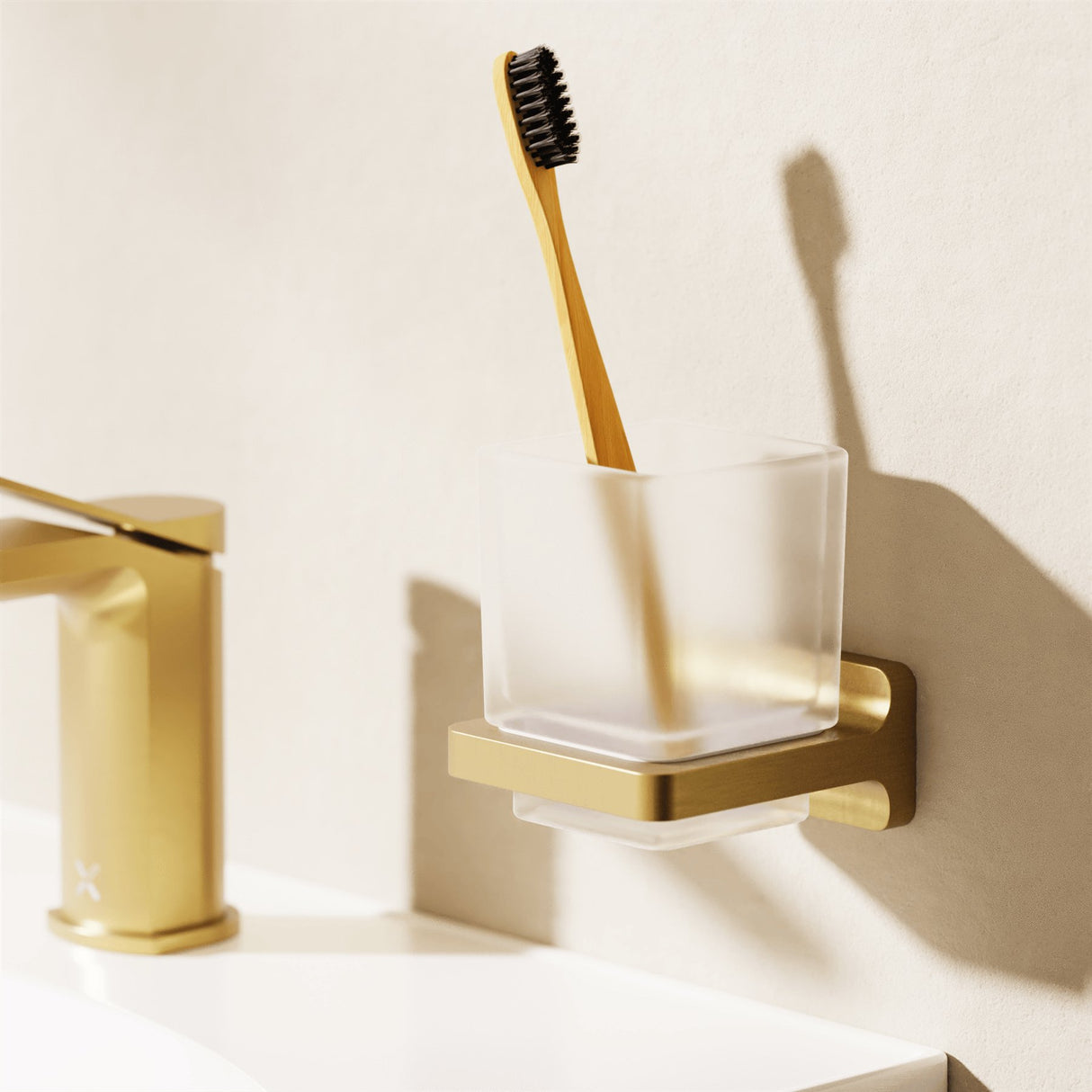 Crosswater Toothbrush Holder Brushed Brass Crosswater Rotar Tumbler Holder