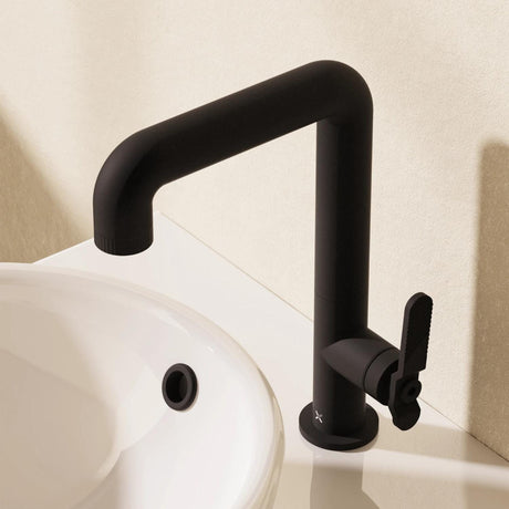 Crosswater Tall Basin Tap Matt Black Crosswater Union Tall Mono Basin Mixer Tap