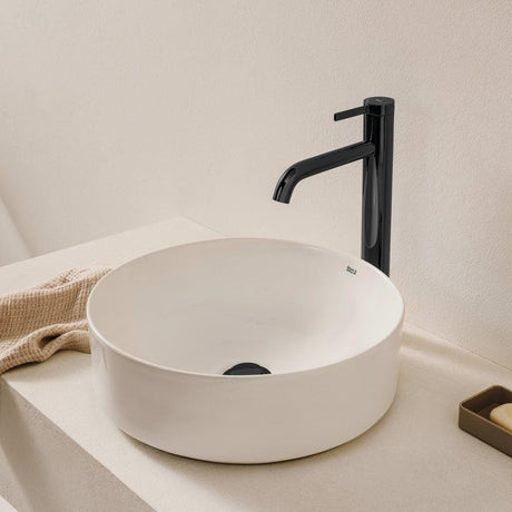Roca Tall Basin Tap Titanium Black Roca Ona Tall Basin Mixer Tap with Click Clack Waste and Cold Start