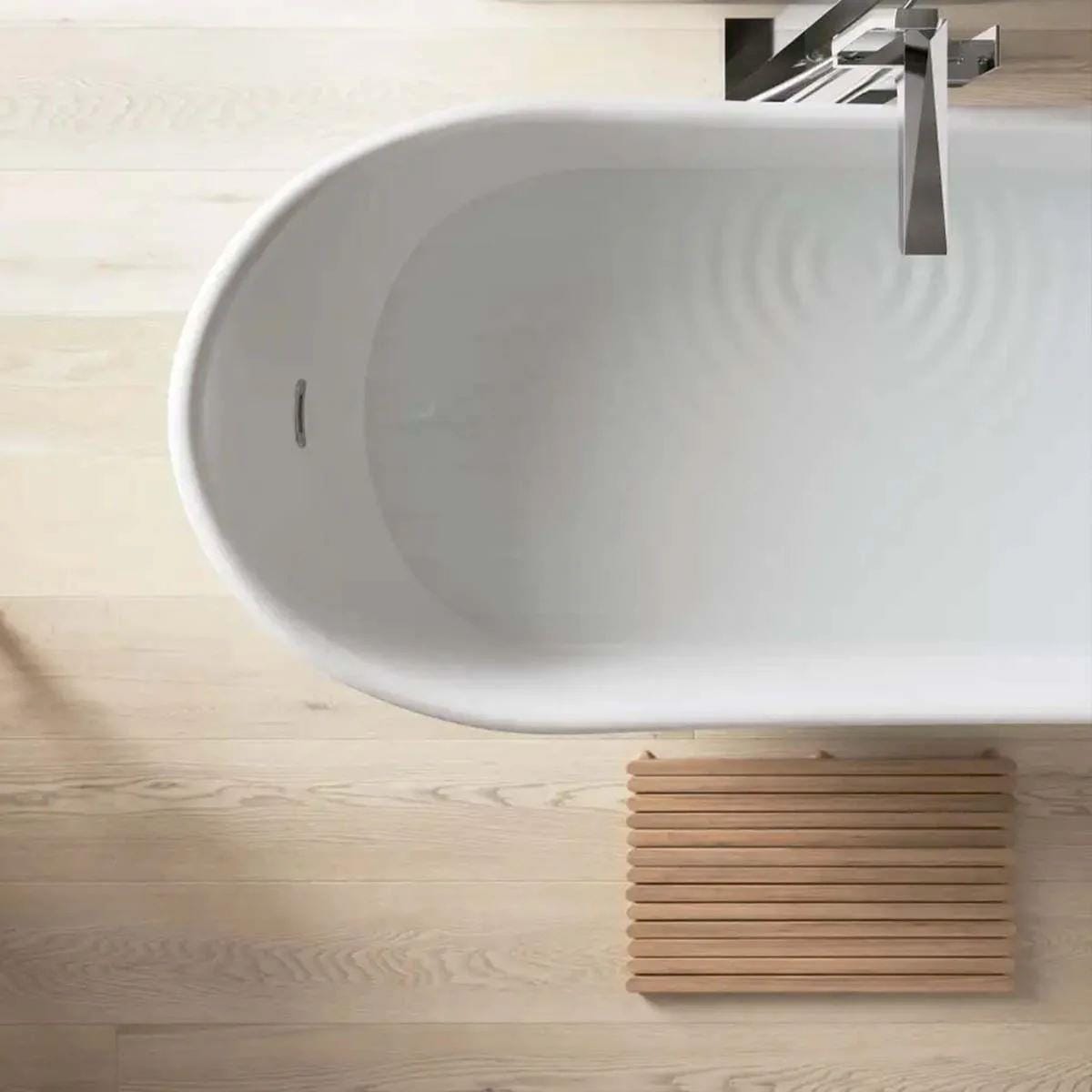 Heritage Modern Freestanding Bath Heritage Hollywell Metallic Effect Freestanding Acrylic Single Ended Bath in Gold Effect