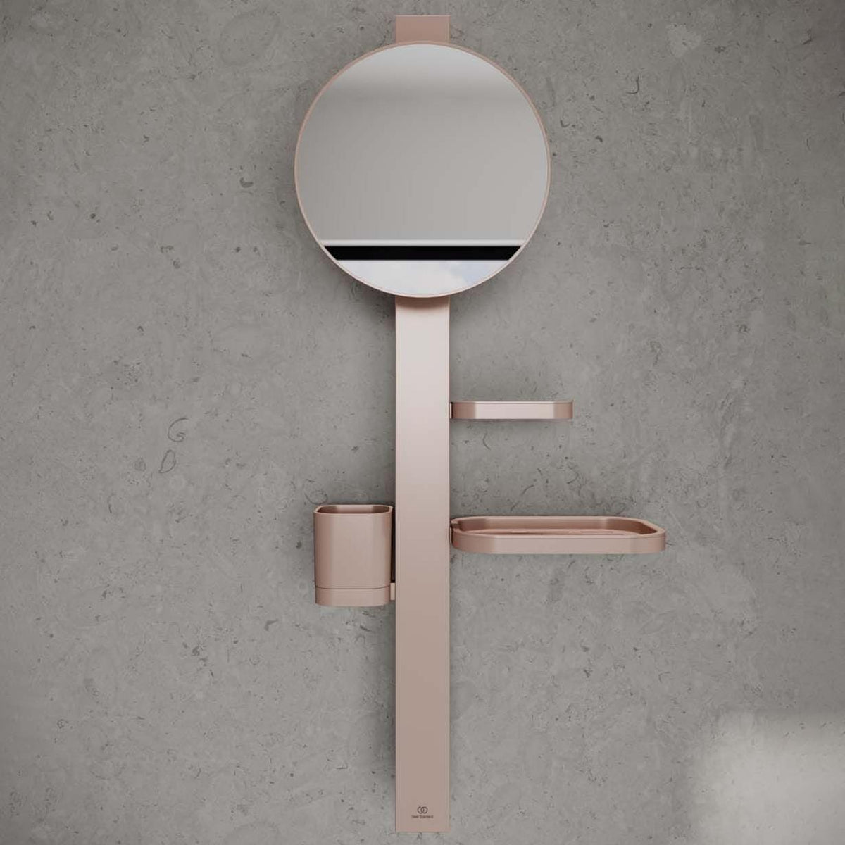 Ideal Standard Cosmetic and Shaving Mirror Rosé Ideal Standard ALU+ Small Beauty Bar with Mirror