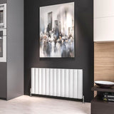 Eastbrook Panel Radiator 600 x 1230 / Dual Fuel Eastbrook Guardia Straight Horizontal Aluminium in Matt White