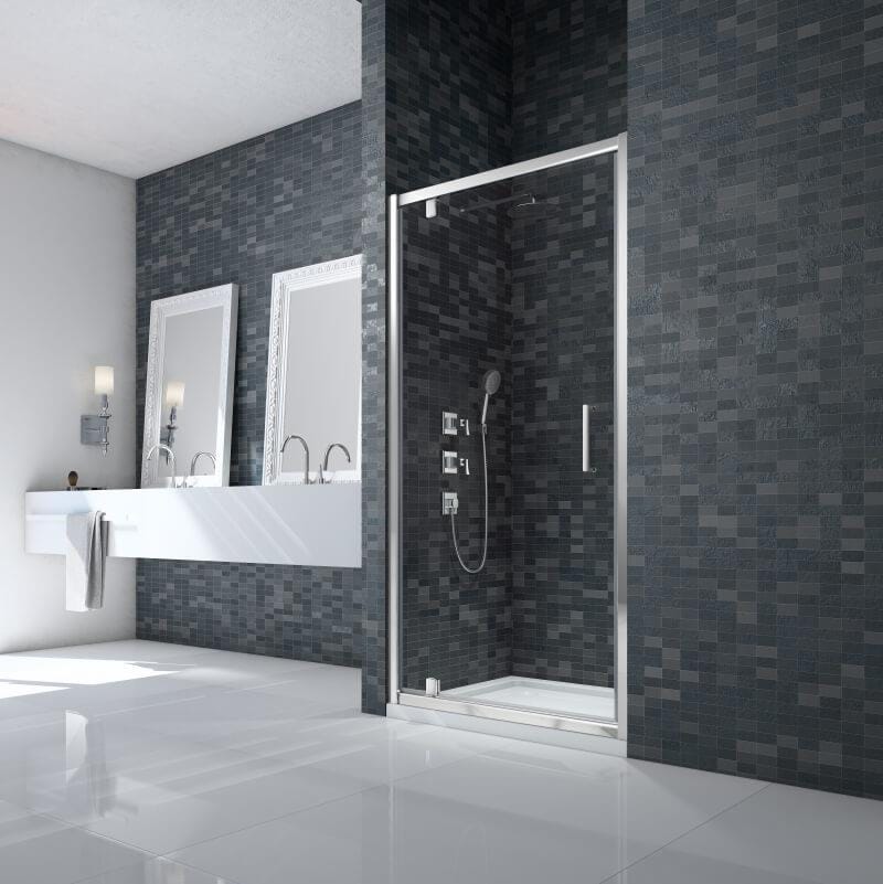UK Bathroom Store Merlyn Ionic Essence Framed Pivot Shower Door in Chrome