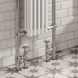 Reina Inset Radiator Reina Oxford Central Heating Traditional Towel Radiator in Chroma/White - 960 x 500mm