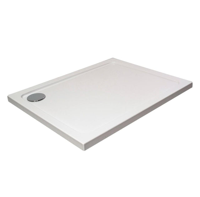 Aquarius Bathrooms Rectangle Shower Tray Aquarius Urbano Rectangular 45mm Stone Resin Shower Tray in White