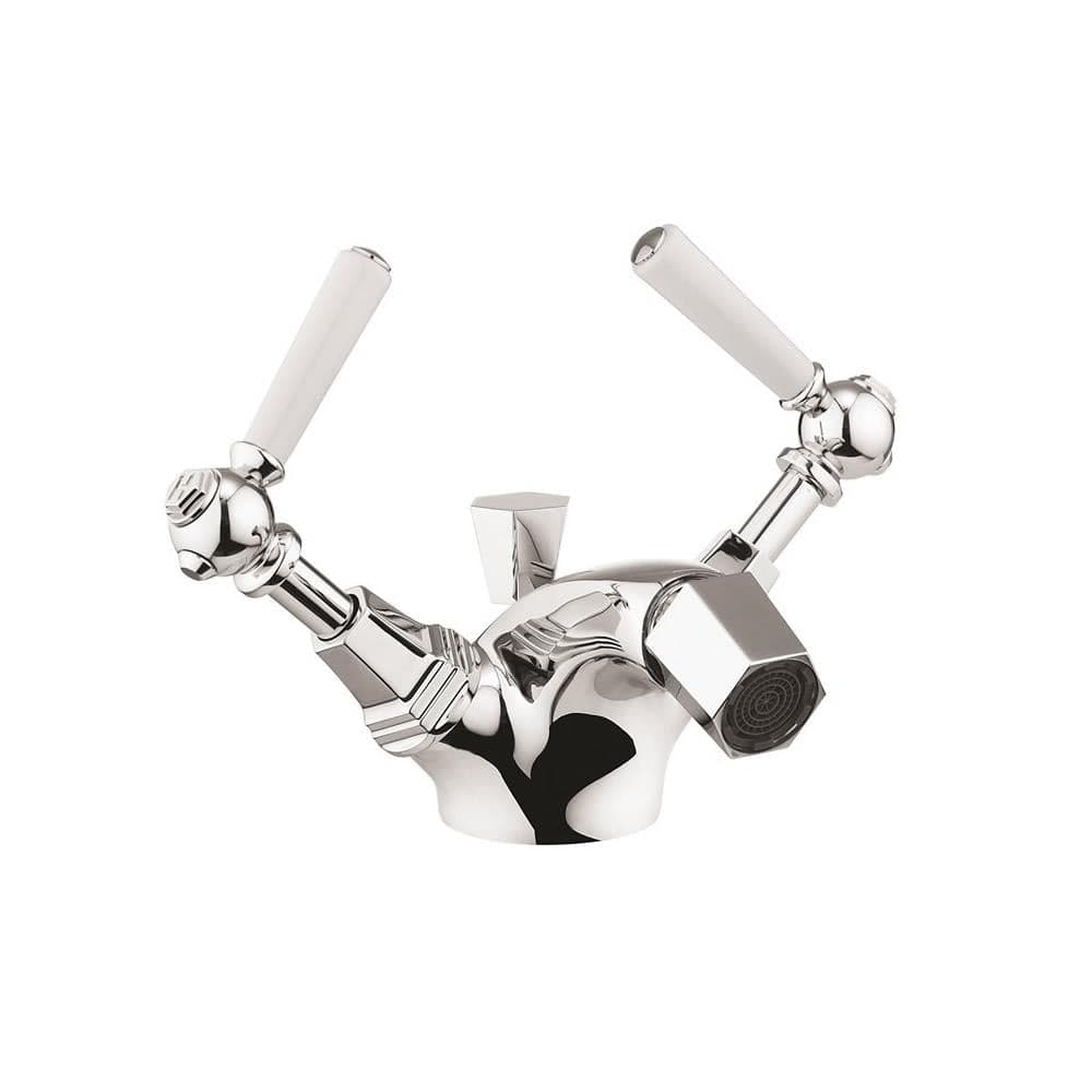 Crosswater Bidet Tap Crosswater Waldorf White Lever Mono Bidet Mixer Tap in Chrome