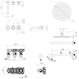 UK Bathroom Store Concealed Shower Set Crosswater Module Shower Set 3 with Fixed Overhead Shower and Bath Spout