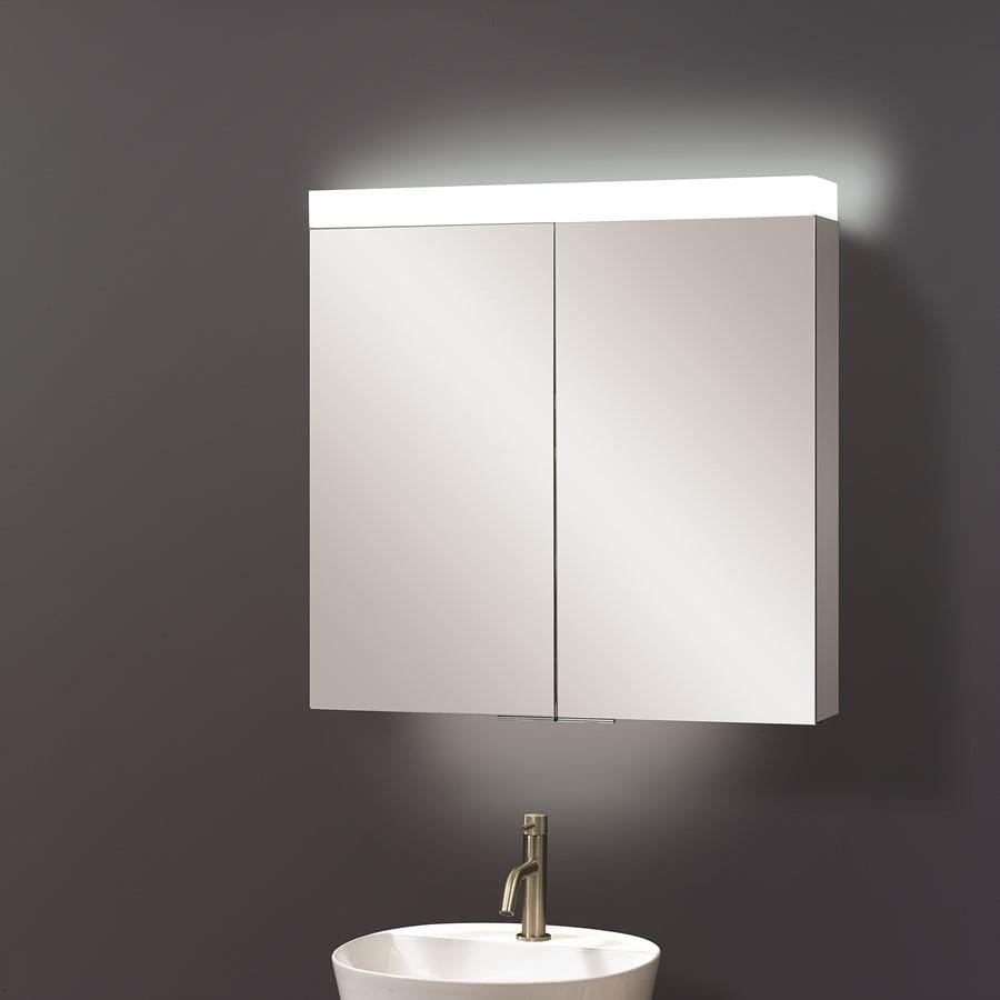Crosswater Mirrored Cabinet Crosswater Image 700mm Illuminated Mirrored Double Door Cabinet