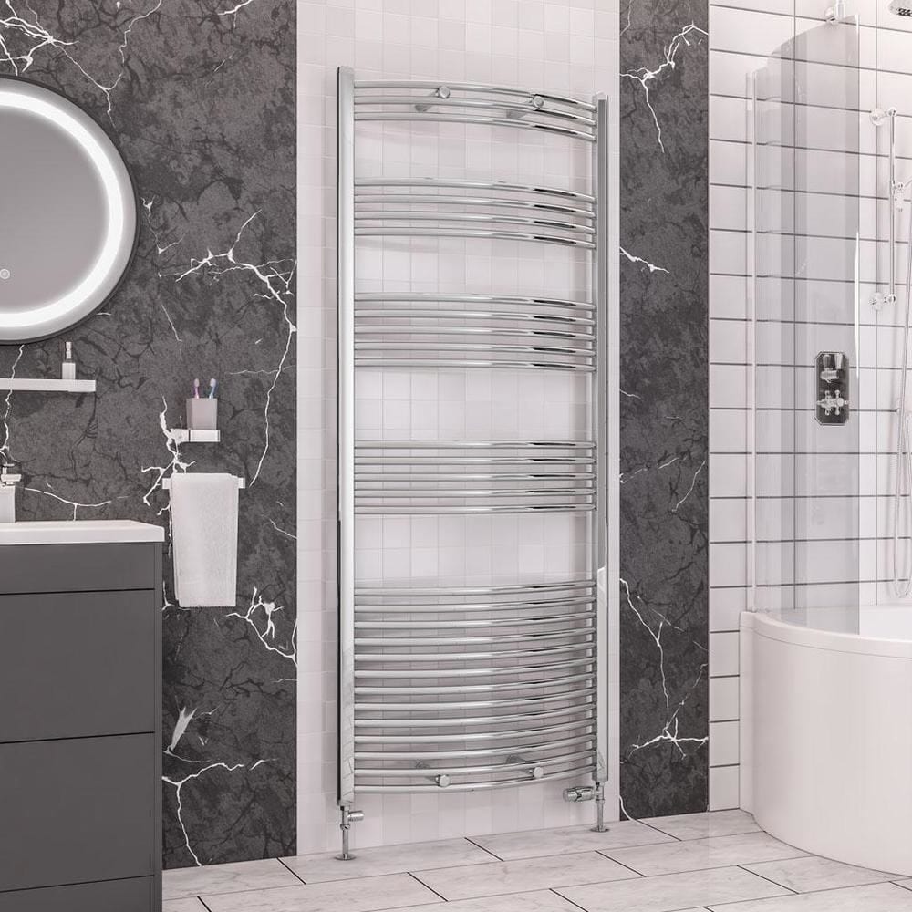 Eastbrook Wendover Curved Vertical Heated Towel Rail in Chrome