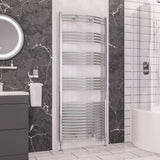 Eastbrook Wendover Curved Vertical Heated Towel Rail in Chrome