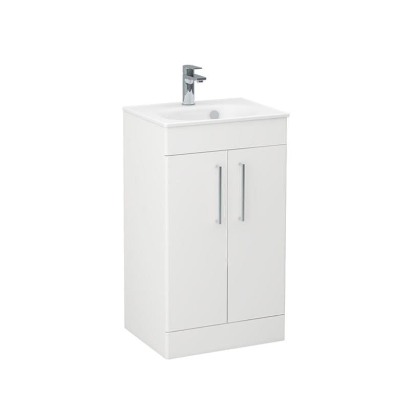 Imex Floor Standing Vanity Unit Imex Croma Floor Standing Double Door 500mm Vanity Unit with 1 Tap Hole Basin