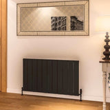 Eastbrook Panel Radiator 600 x 1040 / Electric Only Eastbrook Rosano Straight Horizontal Aluminium Radiator  in Matt Black