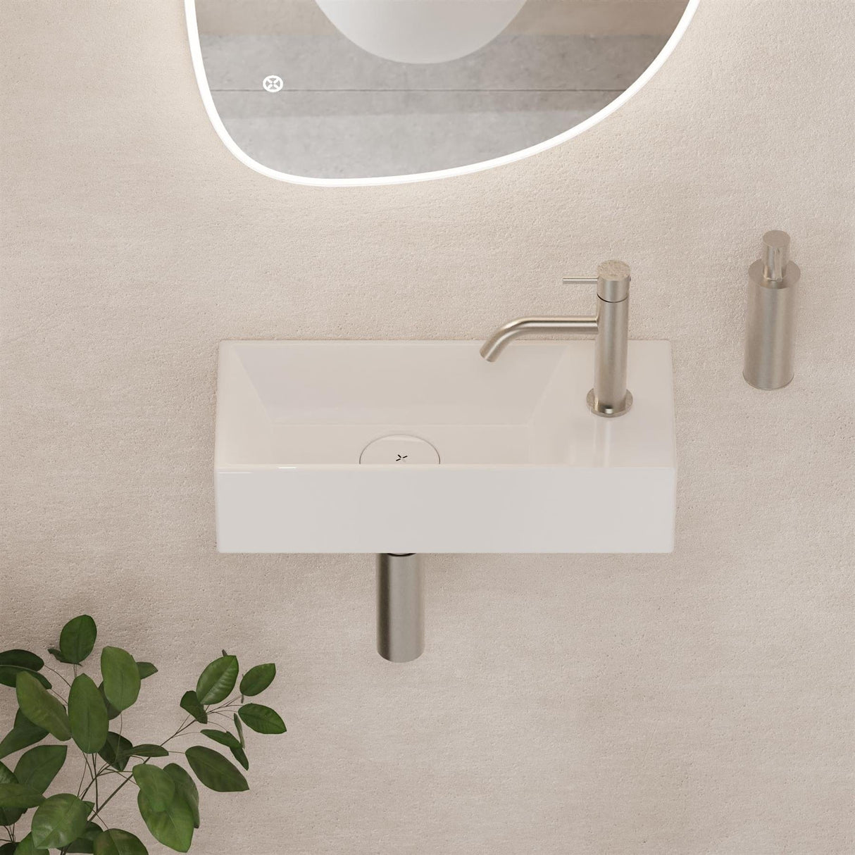 Crosswater Cloakroom Basin White Gloss / 450 x 200mm Crosswater Beck Cloakroom Basin with Waste