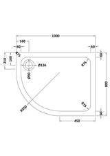 Aquarius Quadrant Shower Tray Aquarius Urbano Offset Quadrant 45mm Stone Resin Shower Tray in Slate Grey