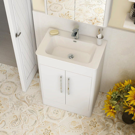 Imex Floor Standing Imex Suburb Floor Standing 600mm Double Door Vanity Unit with Basin