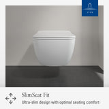 Villeroy & Boch Toilet Seat Villeroy & Boch Venticello Soft Close, Quick Release Slimline Sandwich Toilet Seat in White Alpin