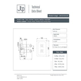 JTP Concealed Shower Valve JTP Grosvenor Cross 2 Outlet, 2 Handle, Thermostatic Vertical Concealed Thermostatic Shower Valve