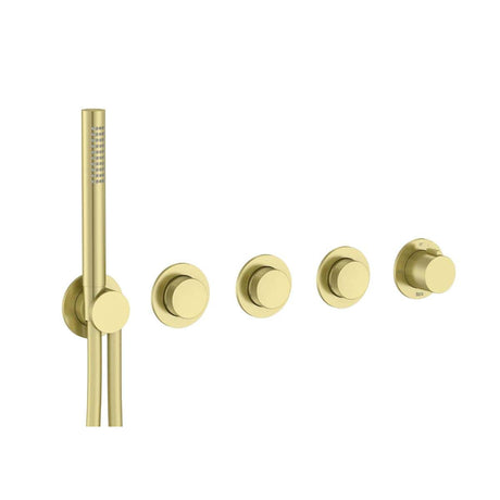 Roca Concealed Shower Set Roca T-Multi Switch Thermostatic Concealed Shower Valve with Rainshower Head, Pencil Handset  and Overflow Bath Filler