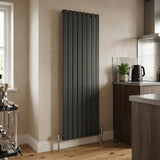 Aquarius Bathrooms Panel Radiator 1800 x560mm / Anthracite Aquarius Flat Single Vertical Radiator