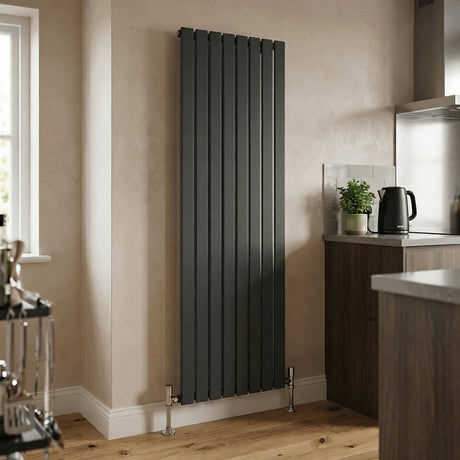 Aquarius Bathrooms Panel Radiator 1800 x560mm / Anthracite Aquarius Flat Single Vertical Radiator