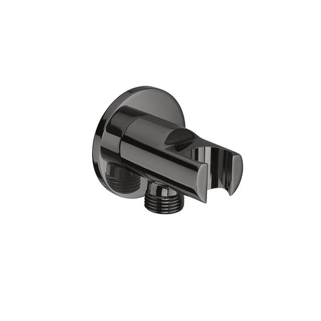 Roca Shower Brackets and Outlets Titanium Black Roca Aqua Round 1/2" Water Outlet with Shower Bracket